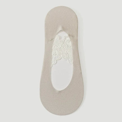 Chaussettes invisibles respirantes en dentelle (3 paires) - Gris clair - UE35-39 (US2-6) - image 8