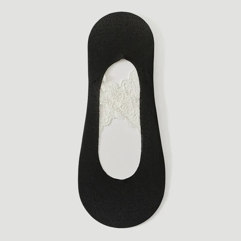 Chaussettes invisibles respirantes en dentelle (3 paires) - Noir-A - UE35-39 (US2-6) - image 11