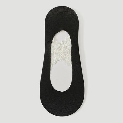 Chaussettes invisibles respirantes en dentelle (3 paires) - Noir-A - UE35-39 (US2-6) - image 11