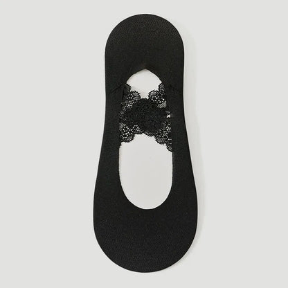 Chaussettes invisibles respirantes en dentelle (3 paires) - Noir - UE35-39 (US2-6) - image 10