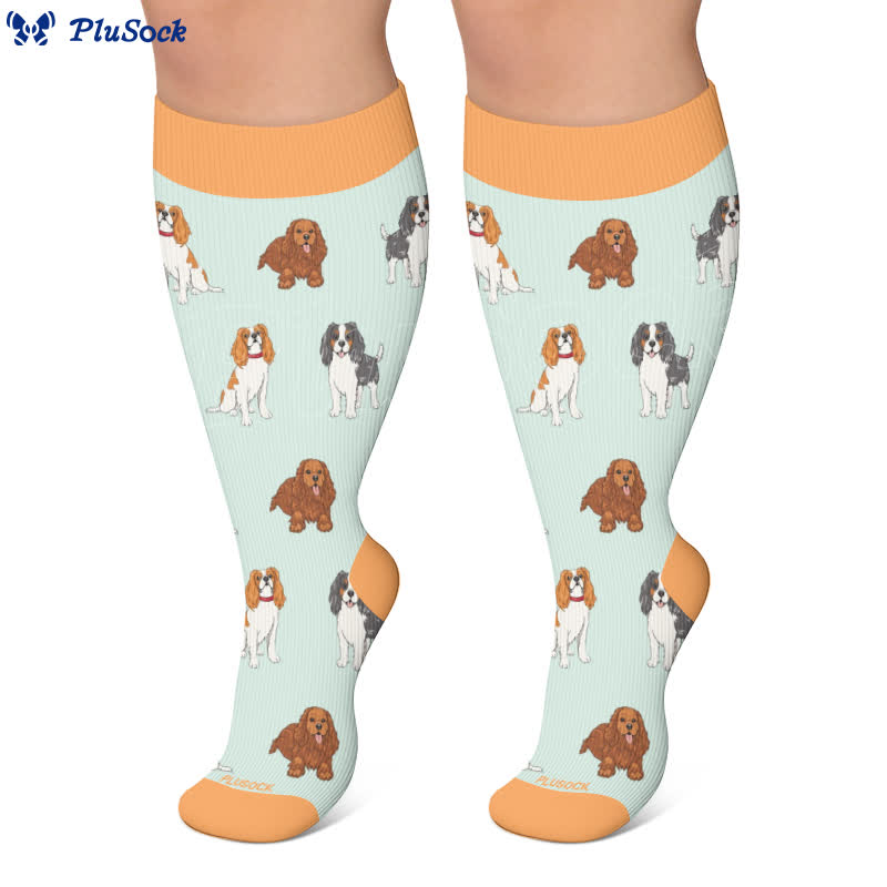 Chaussettes de compression grandes tailles en forme de cœur de chiot - image 6