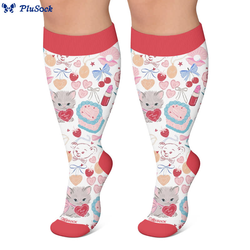 Chaussettes de compression grandes tailles en forme de cœur de chiot - image 5