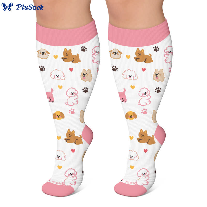 Chaussettes de compression grandes tailles en forme de cœur de chiot - image 7