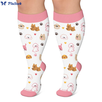 Chaussettes de compression grandes tailles en forme de cœur de chiot - image 7