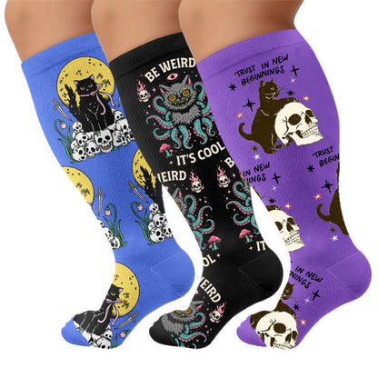 Chaussettes de compression Cat World grandes tailles - Multicolore (3 paires) - 4XL - image 4