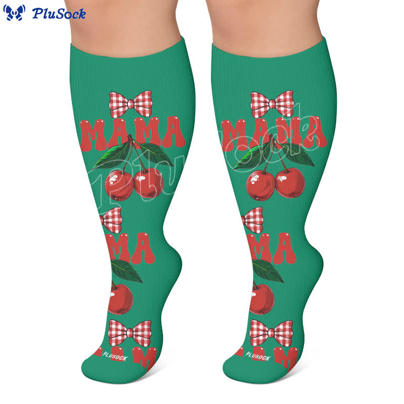 Chaussettes de compression Cherry Bow Mama grandes tailles - image 5