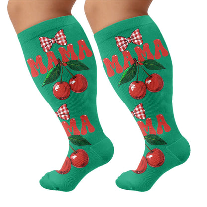 Chaussettes de compression Cherry Bow Mama grandes tailles - image 8