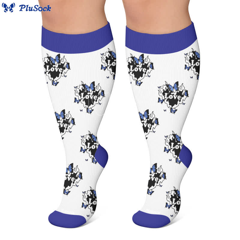 Chaussettes de compression Butterfly Flame grande taille - image 6