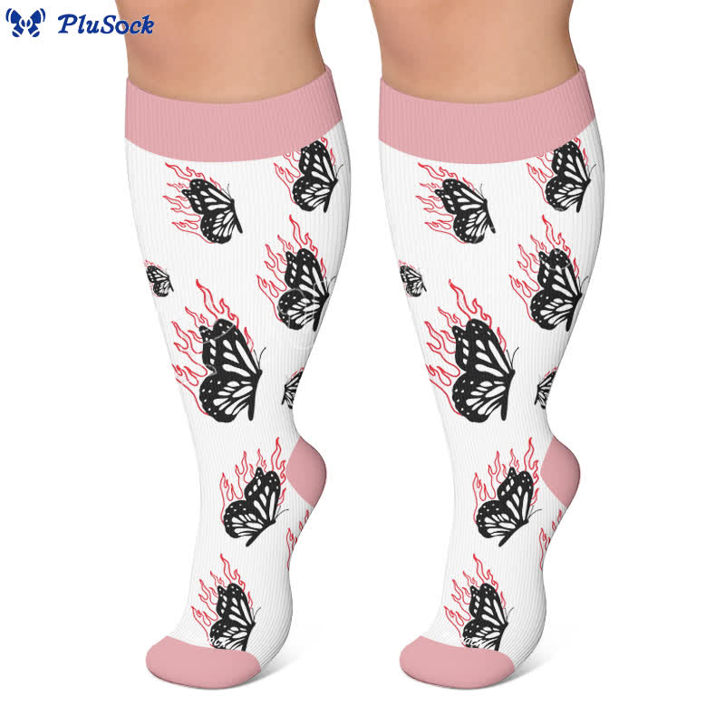 Chaussettes de compression Butterfly Flame grande taille - image 5