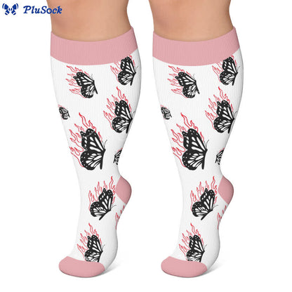 Chaussettes de compression Butterfly Flame grande taille - image 5