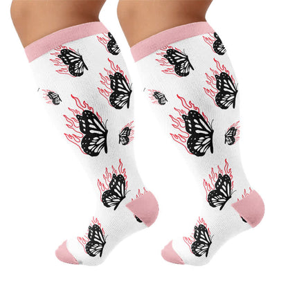 Chaussettes de compression Butterfly Flame grande taille - image 8