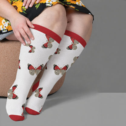 Chaussettes de compression Butterfly Flame grande taille - Rouge (1 paire) - 4XL - image 3