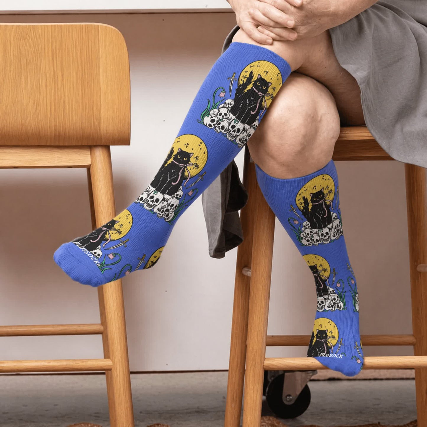 Chaussettes de compression Cat World grandes tailles - Bleu (1 paire) - 4XL - image 1