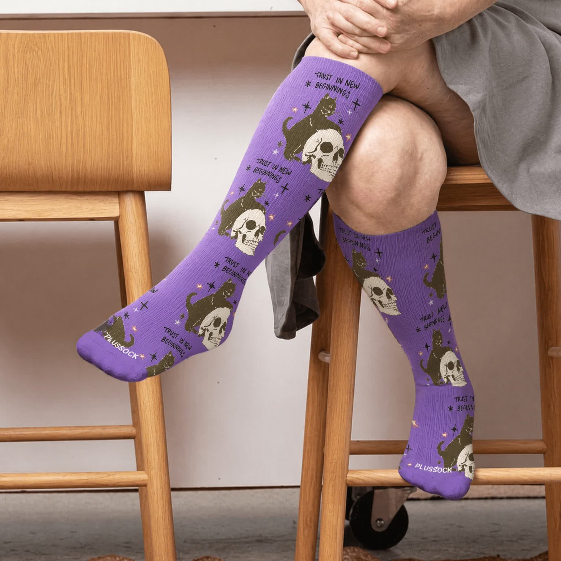 Chaussettes de compression Cat World grandes tailles - Violet (1 paire) - 4XL - image 3