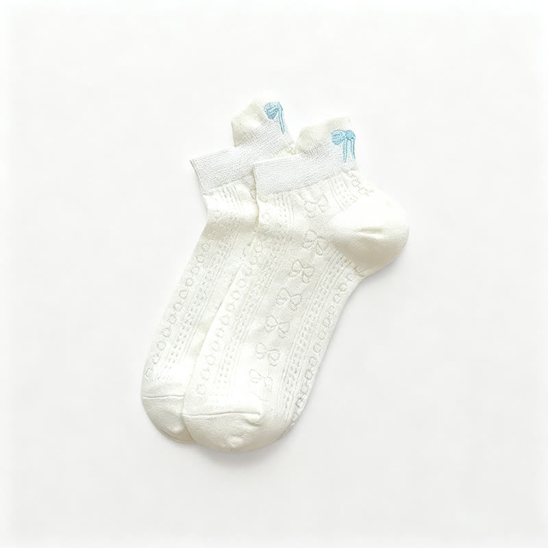 Chaussettes basses en maille aérée (6 paires) - Blanc-A - EU36-40(US3-7) - image 4