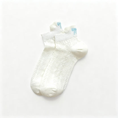 Chaussettes basses en maille aérée (6 paires) - Blanc-A - EU36-40(US3-7) - image 4