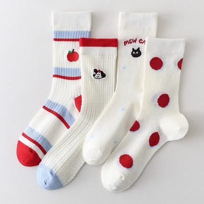 Chaussettes courtes transparentes à pois (4 paires) - Multicolore - 40(US2-7) - image 8