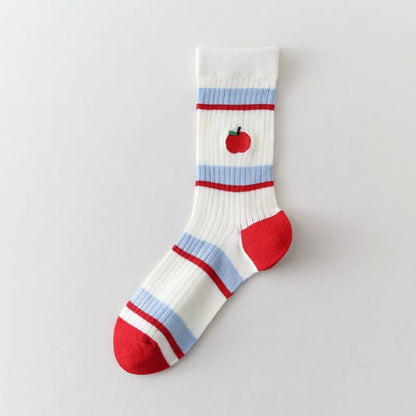 Chaussettes courtes transparentes à pois (4 paires) - Pomme rouge - 40(US2-7) - image 7