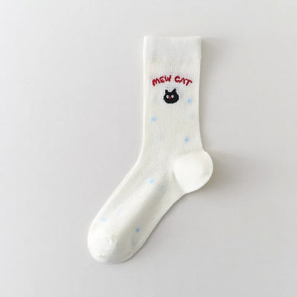 Chaussettes courtes transparentes à pois (4 paires) - Petit chat - 40(US2-7) - image 6