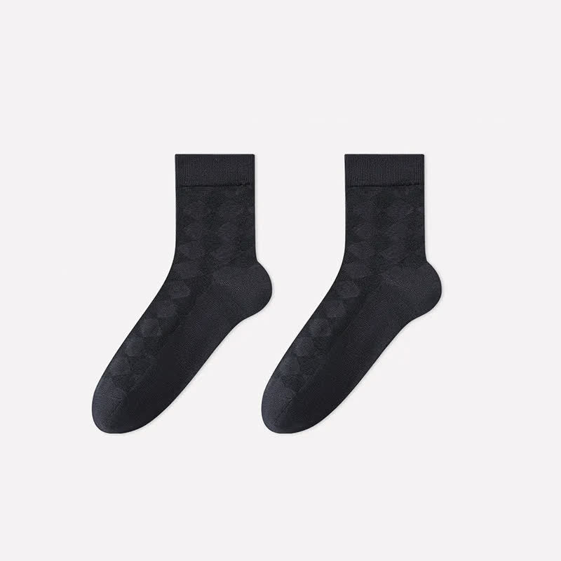Chaussettes courtes en maille losange douce (4 paires) - Bleu marine - EU40-45 (US7-11) - image 7