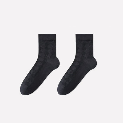 Chaussettes courtes en maille losange douce (4 paires) - Bleu marine - EU40-45 (US7-11) - image 7