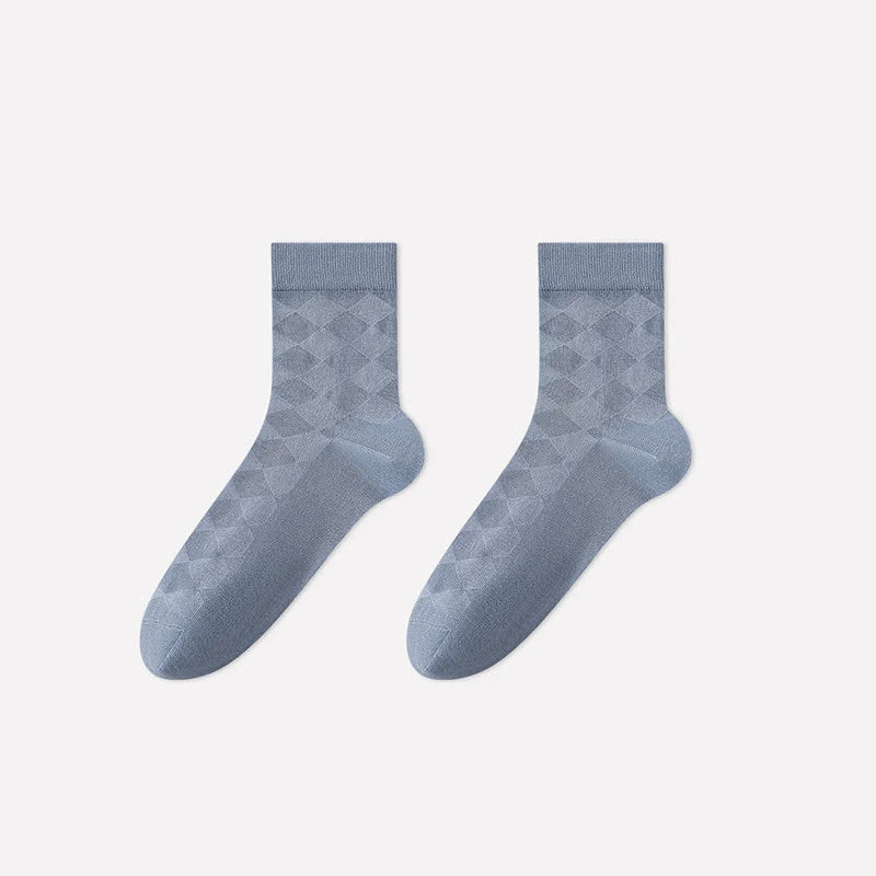 Chaussettes courtes en maille losange douce (4 paires) - Bleu - EU40-45 (US7-11) - image 5