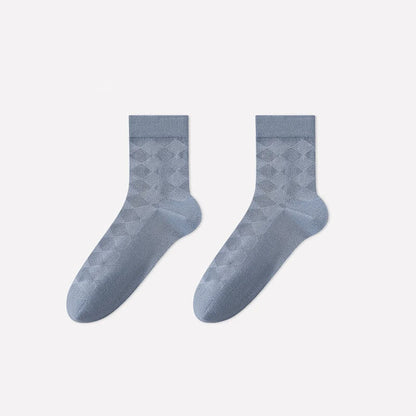 Chaussettes courtes en maille losange douce (4 paires) - Bleu - EU40-45 (US7-11) - image 5
