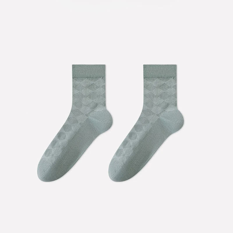 Chaussettes courtes en maille losange douce (4 paires) - Vert - EU40-45 (US7-11) - image 8