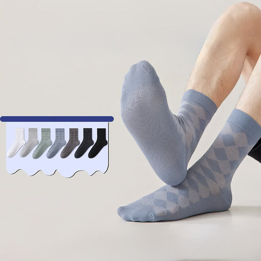 Chaussettes courtes en maille losange douce (4 paires) - image 0