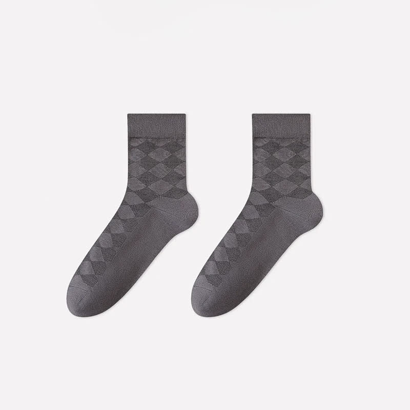 Chaussettes courtes en maille losange douce (4 paires) - Gris foncé - EU40-45 (US7-11) - image 4
