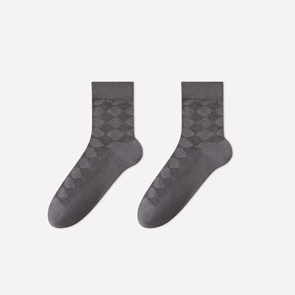 Chaussettes courtes en maille losange douce (4 paires) - Gris foncé - EU40-45 (US7-11) - image 4