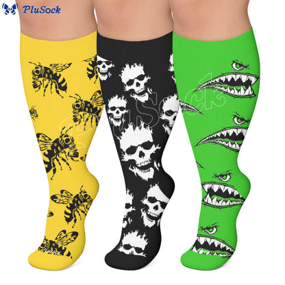 Chaussettes de compression Skull Bee grandes tailles - image 0