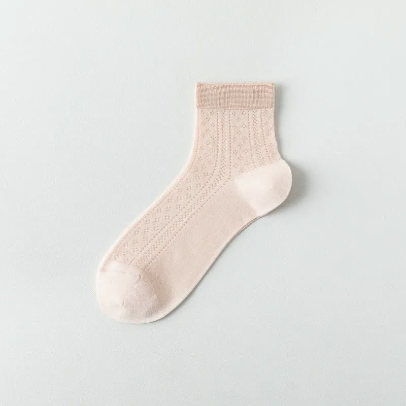 Chaussettes courtes respirantes en maille aérée (7 paires) - Rose - EU36-40(US3-7) - image 11