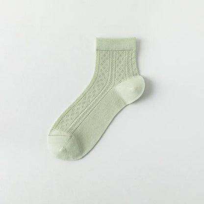 Chaussettes courtes respirantes en maille aérée (7 paires) - Vert - EU36-40(US3-7) - image 8