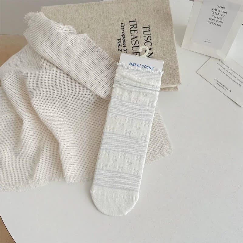 Chaussettes courtes douces en jacquard (5 paires) - Blanc - EU35-41 (US2-7,5) - image 4