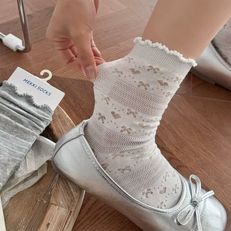 Chaussettes courtes douces en jacquard (5 paires) - image 1
