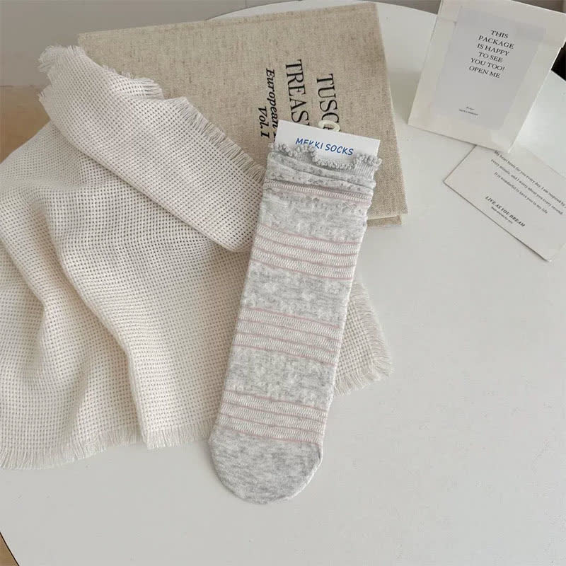 Chaussettes courtes douces en jacquard (5 paires) - Gris clair - EU35-41 (US2-7,5) - image 3