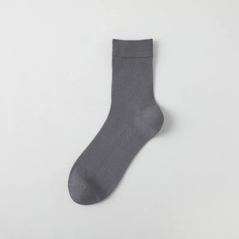 Chaussettes mi-mollet en maille aérée (6 paires) - Gris foncé - UE35-43 (US2-9) - image 5