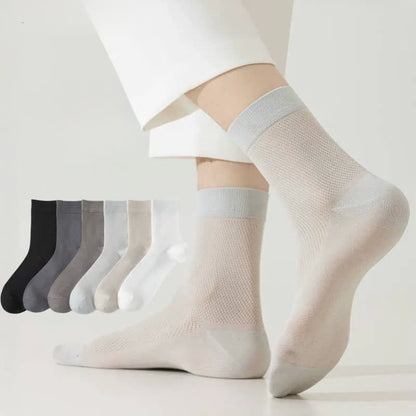 Chaussettes mi-mollet en maille aérée (6 paires) - image 0