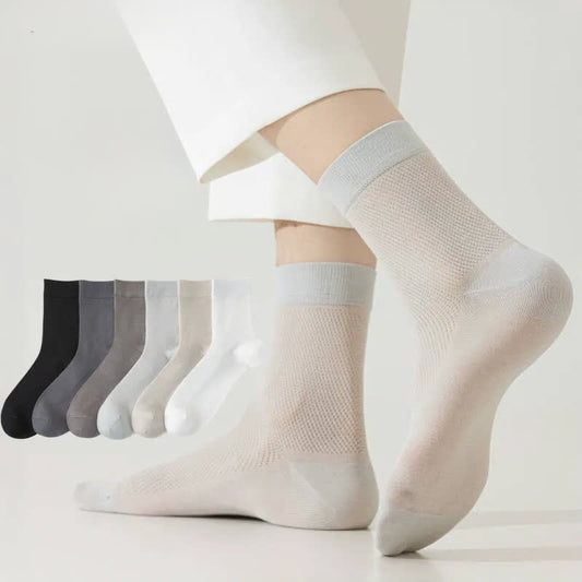 Chaussettes mi-mollet en maille aérée (6 paires) - image 0