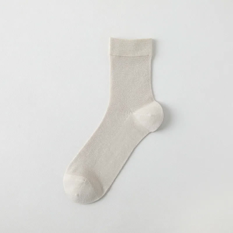 Chaussettes mi-mollet en maille aérée (6 paires) - Gris chaud - UE35-43 (US2-9) - image 9
