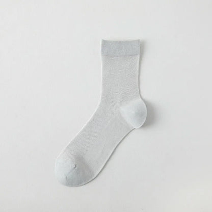 Chaussettes mi-mollet en maille aérée (6 paires) - Gris clair - UE35-43 (US2-9) - image 10
