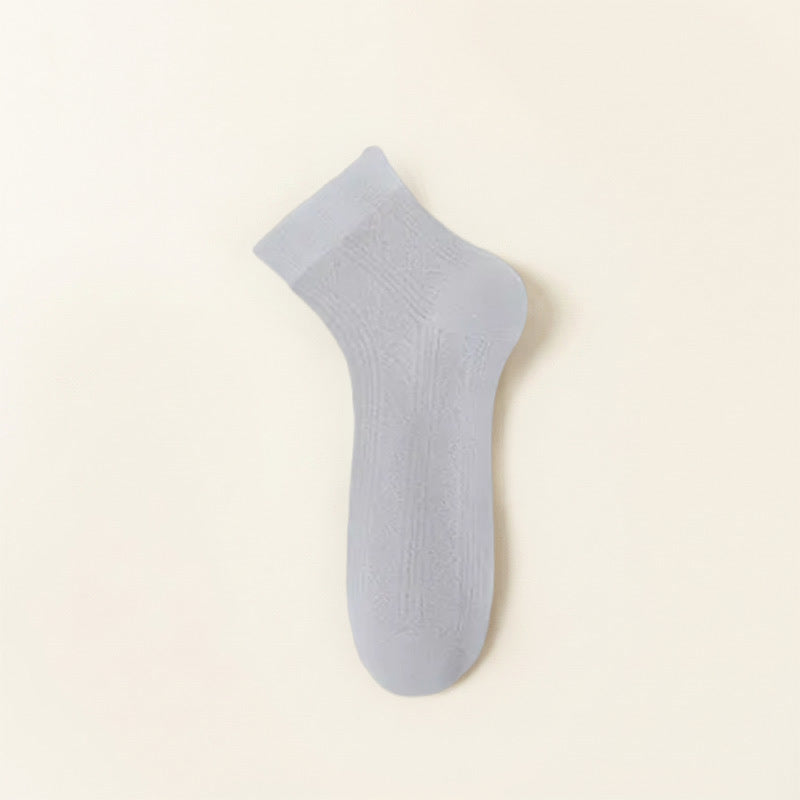 Chaussettes courtes en maille transparente (5 paires) - Gris clair - EU40-44 (US7-10) - image 4