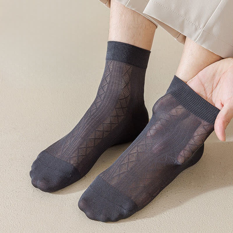 Chaussettes courtes en maille transparente (5 paires) - image 1