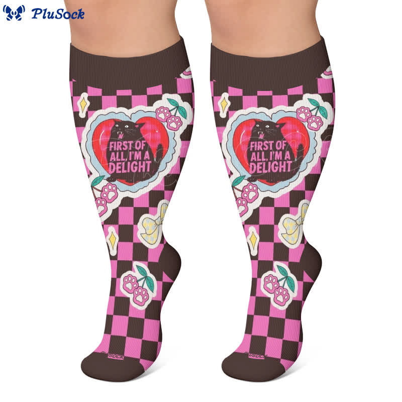 Chaussettes de compression à carreaux grande taille - image 7