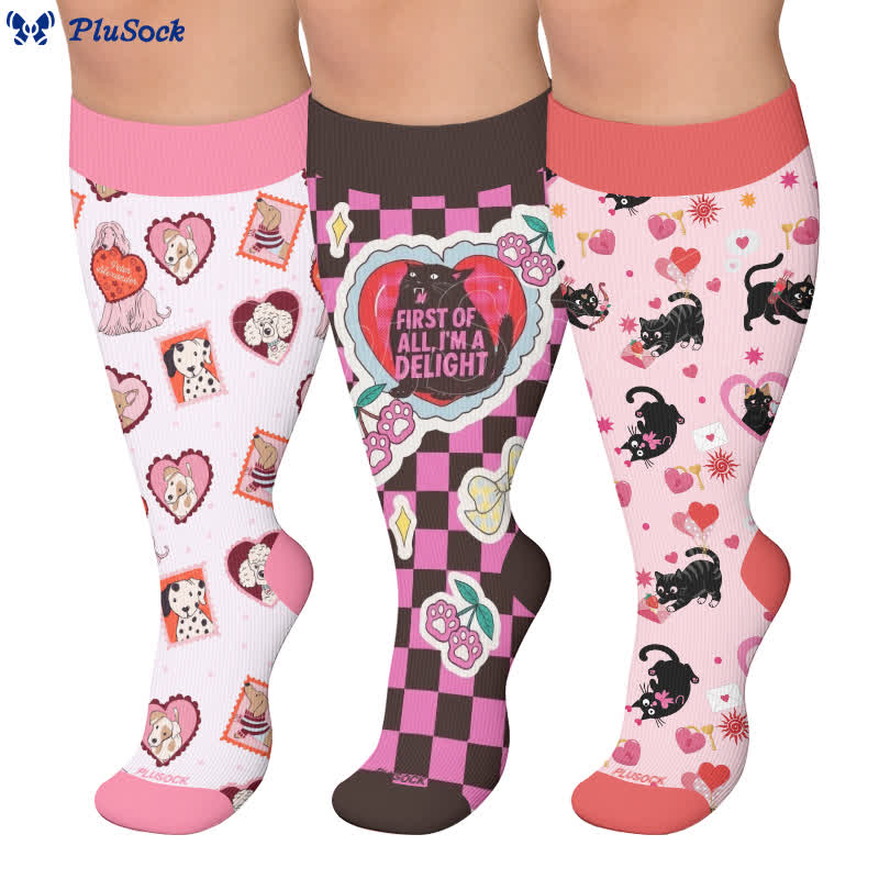 Chaussettes de compression à carreaux grande taille - image 0