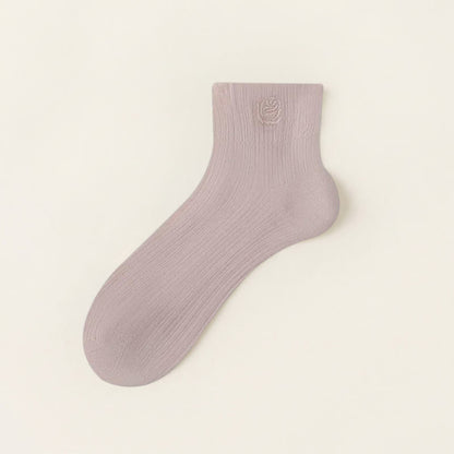 Chaussettes courtes transparentes brodées de Fuchsia (5 paires) - Violet - UE35-39 (US2-6) - image 8