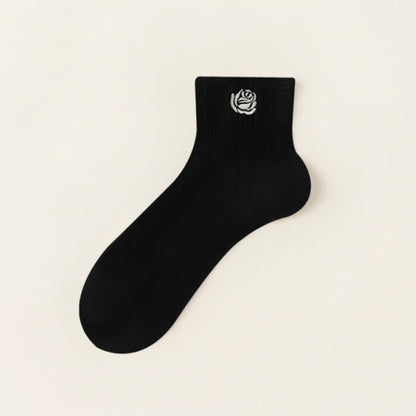 Chaussettes courtes transparentes brodées de Fuchsia (5 paires) - Noir - UE35-39 (US2-6) - image 7