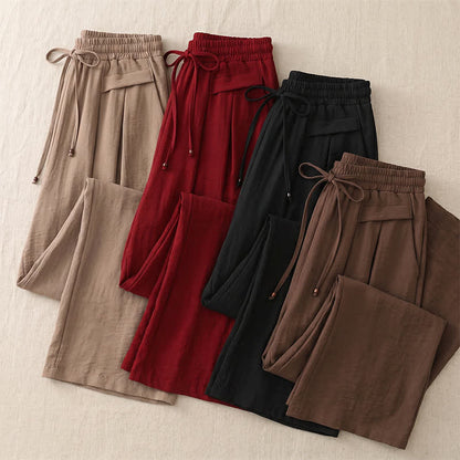Pantalon décontracté à jambes larges et extensibles - image 10