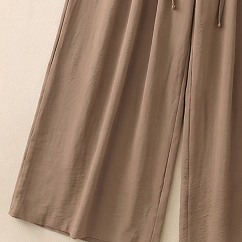 Pantalon décontracté à jambes larges et extensibles - image 8